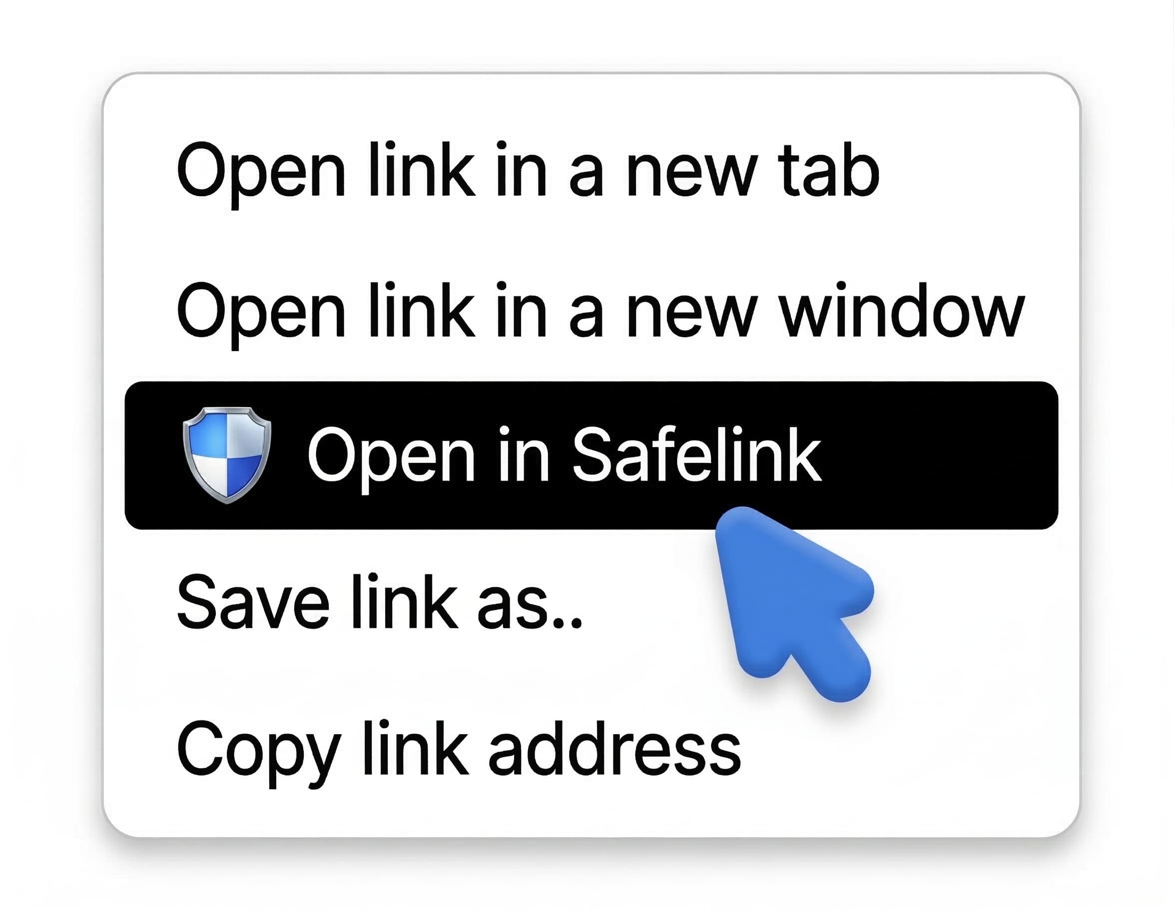 Safelink right-click browser action illustration